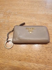 Prada Vitello Daino zippered keychain wallet ...