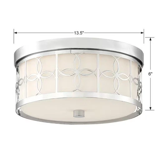 Anniversary 2-Light 14" Ceiling Light in Polished Nickel - Picture 5 of 5