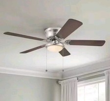 Hampton Bay Hugger 52 in. LED Indoor Brushed Nickel Ceiling Fan with Light Kit
