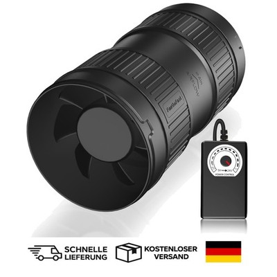 Kühler Lüfter Rohrventilator 100mm Leise, Energieeffizient, Variabel,