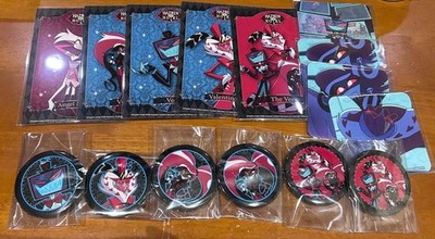 Hazbin Hotel Smile Base Cafe Postkarte Untersetzer Dose Abzeichen selten auth...