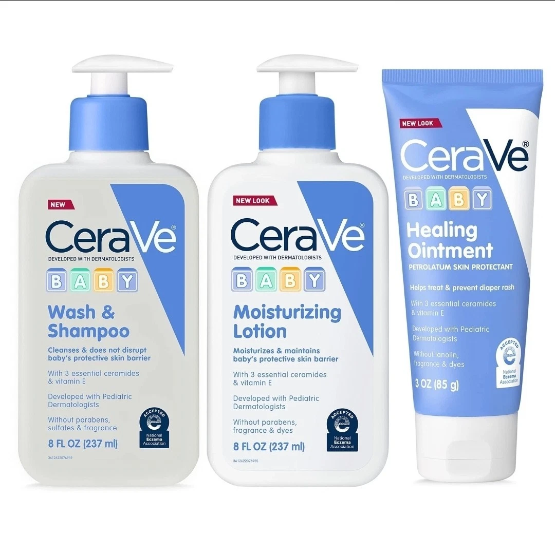 CeraVe Baby Bath Set 8oz Wash & Shampoo 8oz Lotion 3oz Ointment
Opens in a new window or tab