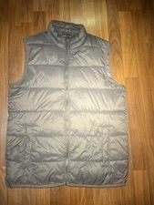 Swiss Tech Medium 38-40 Grey Winter Quilted Puffer Vest Full Zip