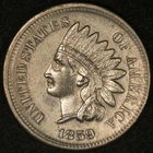 1859 INDIAN HEAD CENT AU/UNCIRCULATED DETAILS