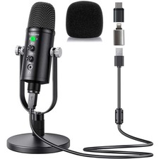 USB Condenser Microphone for PC, Mac, Phones, PS4/PS5   Plug  Play Studio Mi...
