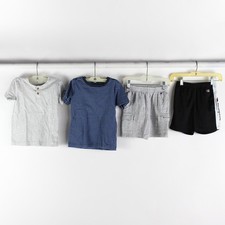 Lot of 4 Pekkle and Champion Toddlers Size 5 Gray/Blue Shorts and T-Shirts