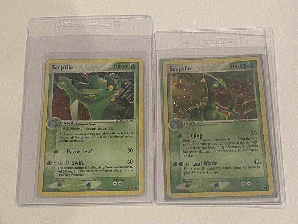 Sceptile #10 Pokemon Emerald 2005  & Sceptile #4 - POP Series 1 2004 *BOTH HOLO*