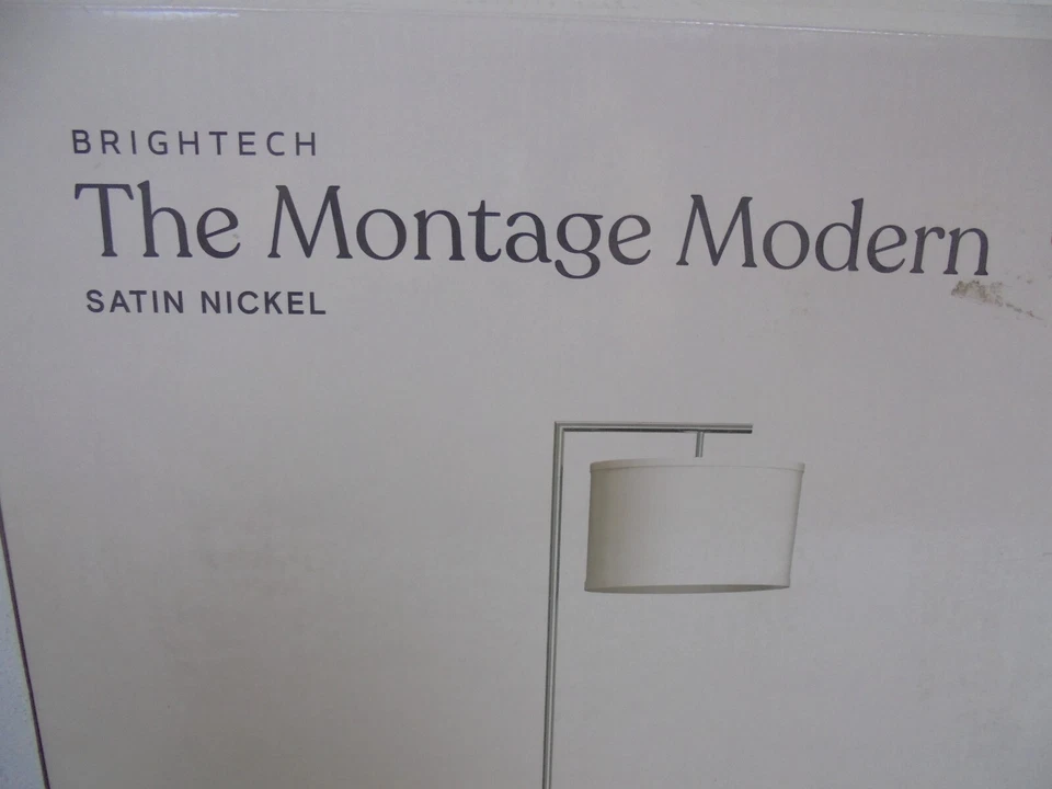 Montaje Brightech Moderno 60 in. Lámpara de pie LED de níquel cepillado de 1 luz con pantalla Foto 2 de 4