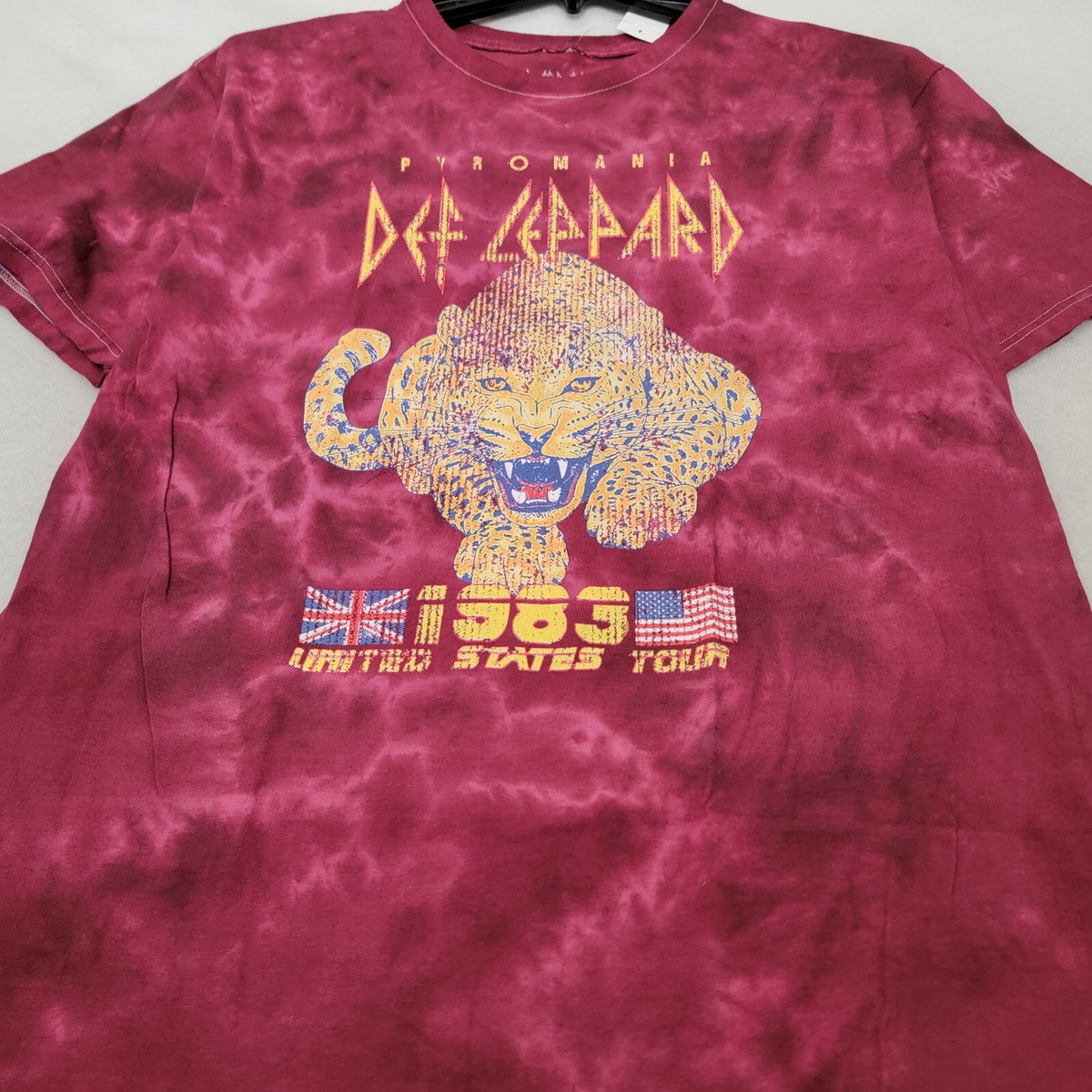 DEF LEPPARD SHIRT MENS XL XLARGE RED TIE DYE Casual Music Concert