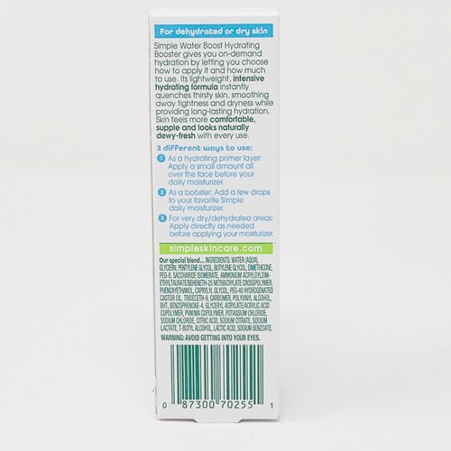 5 Pack Simple Water Boost Sensitive Skin Hydrating Booster Dry Skin 0.85oz each - Picture 6 of 7