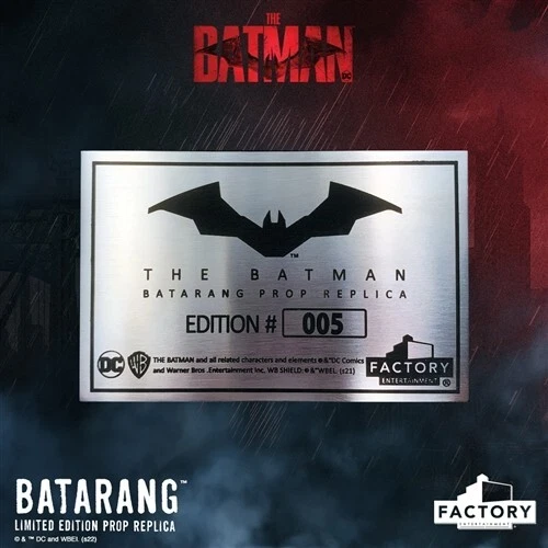 The Batman Batarang Limited Edition Prop Replica Collectible Display - Picture 5 of 6