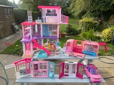 Barbie Dream House Day to Night, Camper Van, Car, Wardrobe and Clinic Set.