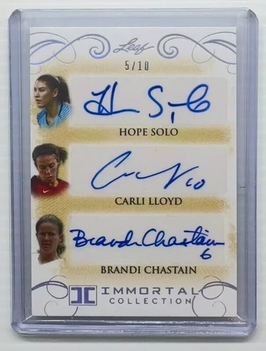2018 Leaf Immortal Collection Hope Solo Carli Lloyd Brandi Chastain Auto /10