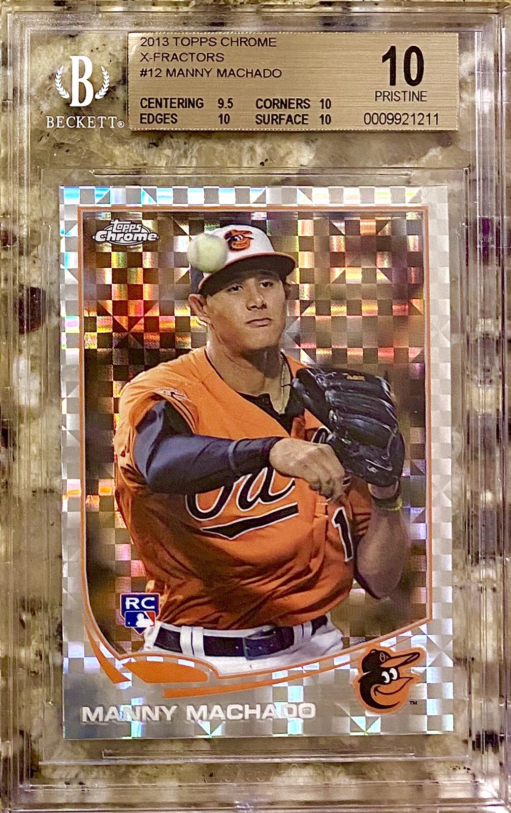 2013 MANNY MACHADO ROOKIE XFRACTOR RC LOW POP TOPPS CHROME #12 BGS 10 PRISTINE!!