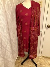 Pakistani Indian Wedding or party wear Suit Duppata And Shirt Full Embroidered