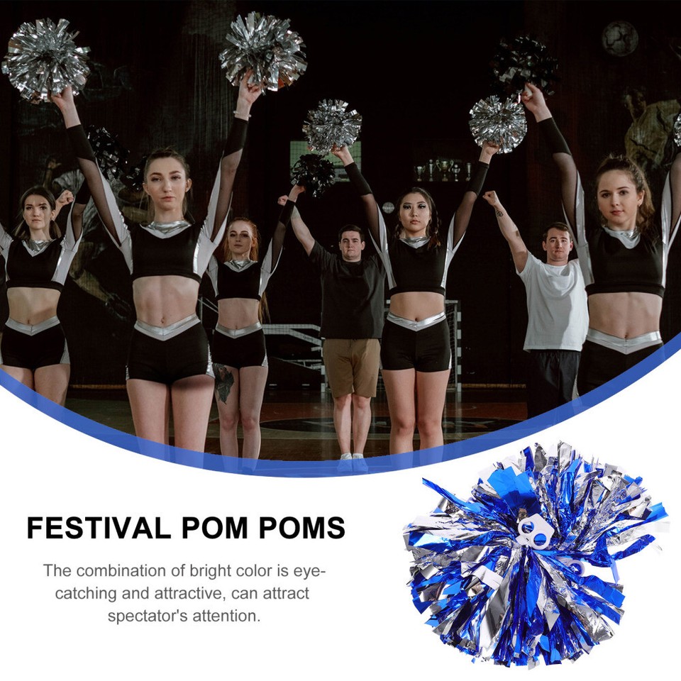 Pompon Cheerleader Metallizzati - 2 Pezzi Per Party E Eventi Sportivi - Foto 10