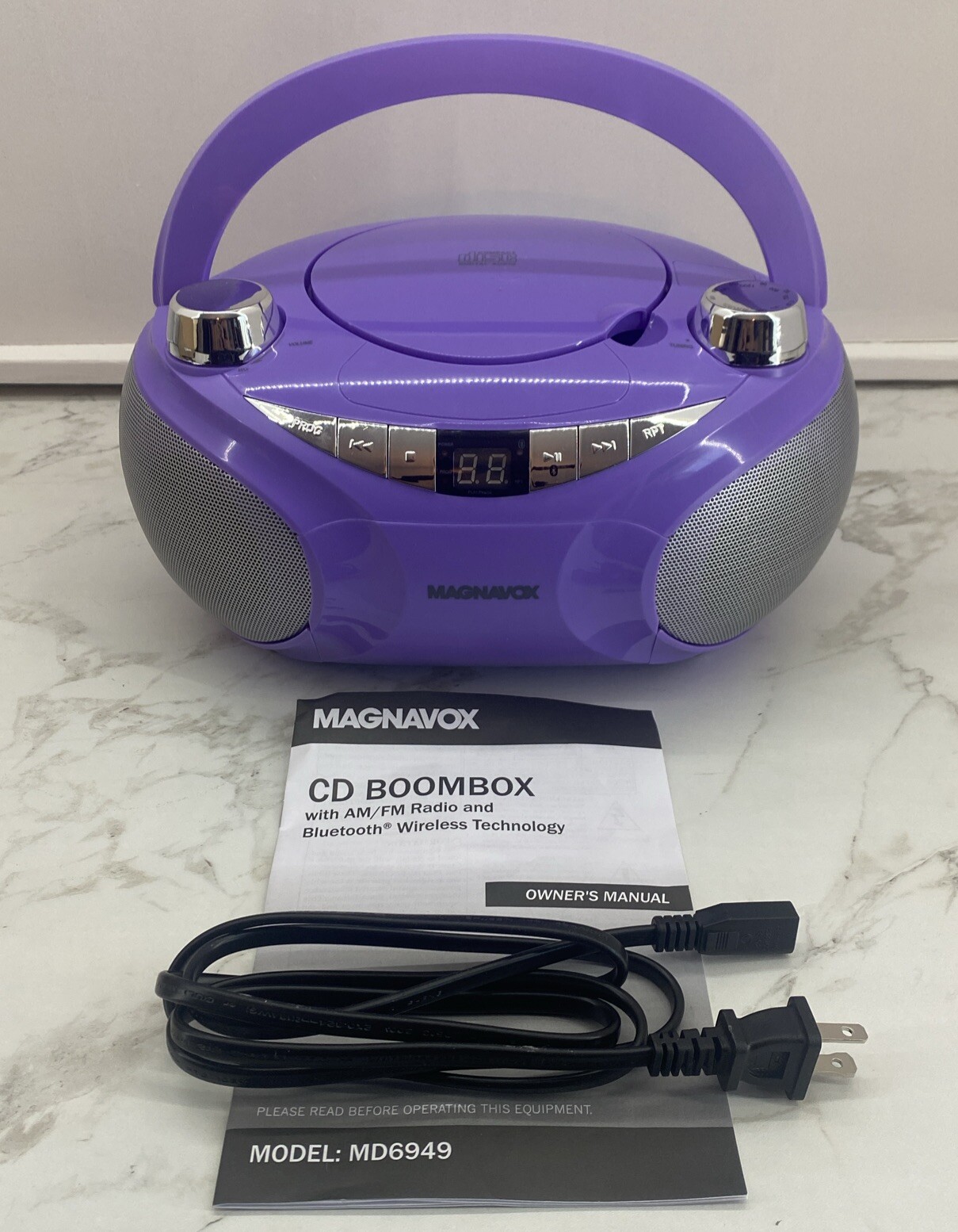 Magnavox, Portable Cd Boombox With Am/fm Stereo Radio And Bluetooth ...