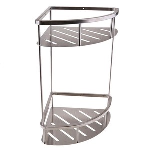 2 Tier Stainless Steel Corner Shower Caddy Bathroom Rack Shelf