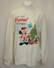 Disney Parks 2023 Santa Mickey Mouse Pullover Sweatshirt for Adults WDW Sz L NEW
