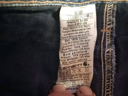 Carhartt Men's Relaxed Fit FR Denim Flannel Lined Jeans ~ Size 36 X 30 - 第 3/9 張圖片