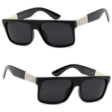 LOCS Biker Cholo Gangster OG Style Mens Flat top Sunglasses - Black LC92