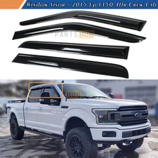 For 2015-2021 Ford F150 4Dr Crew Cab Wavy Mugen Style Window Visors Rain Guards