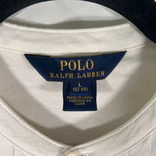 Polo Ralph Lauren Girls 12 14 Large White Button Up Long Sleeve Crew Neck Cotton - Picture 4 of 8