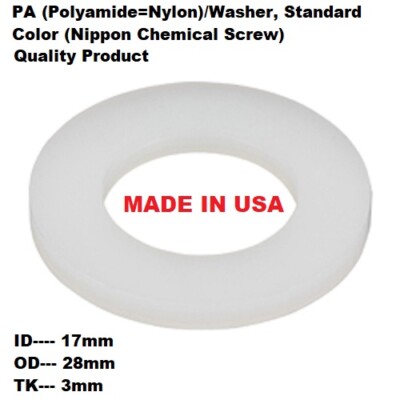 FOR 16 mm SCREW X 28 mm OD FLAT WASHER RESIN Polyamide NYLON Plastic SPACER 