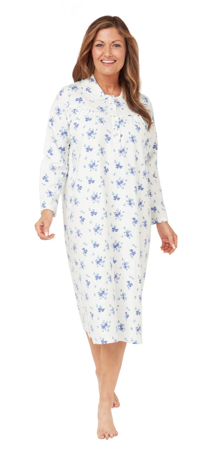 LADIES WINCEYETTE 100 BRUSHED COTTON FLANNELETTE NIGHTIES NIGHTWEAR eBay