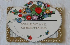 Vintage Valentine, Fold Open, Art Deco