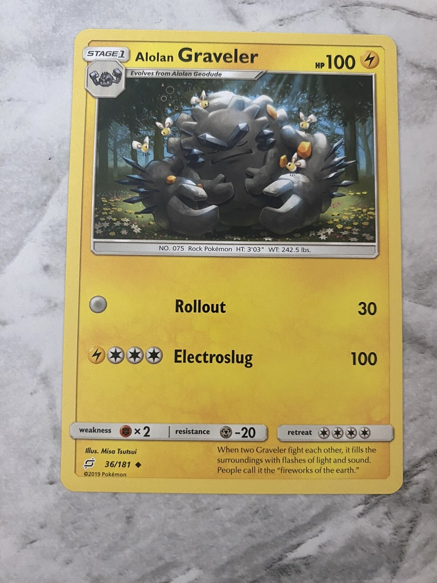 Alolan Graveler 36/181 Reverse Holo :: Team Up :: Mint Pokemon Card Alolan Graveler 36/181 Reverse Holo :: Team Up :: Mint Pokemon Card