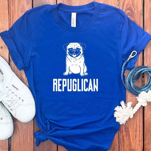 FUNNY PUG REPUGLICAN T-SHIRT - Picture 27 of 29