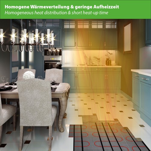 Bodenheizung Fußbodenheizung Elektrische elektro 200W elektrisch Fliese Bad Set - Bild 5 von 52