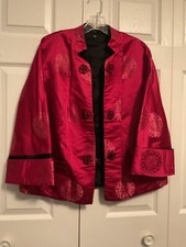 Beautiful Asian style satin Red/ Black Reversible jacket Medium