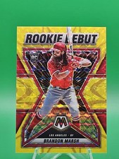 2022 Panini Mosaic #RD-3 Brandon Marsh /99 Rookie Debut Reactive Yellow Mosaic