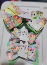 New ...hair bows for girls handmade/lazos para ni as hechos a mano/3pc