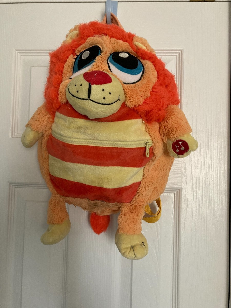 c Mushabelly Lion Plush Backpack Jay Franco Orange Stripe Grumble