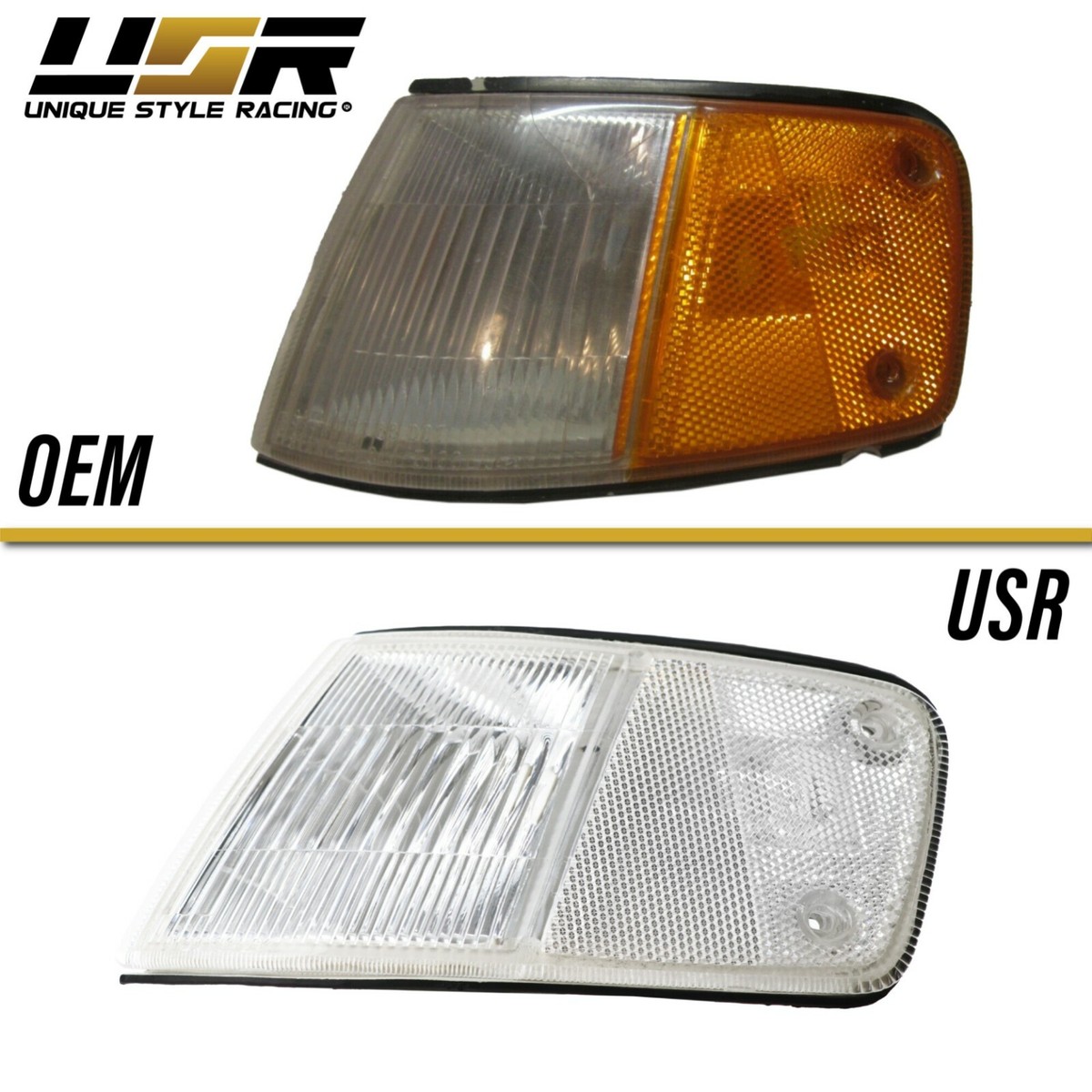 DEPO Chrome Housing Clear Lens Corner Lights + Bulbs for US Spec