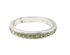 925 Sterling Silver Round Cut Topaz Shiny Eternity Band Ring Sz 6 RG11185