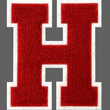 Red Iron on Letter Patches 4.5  Chenille Letter Patches Large Letterman Jacke...