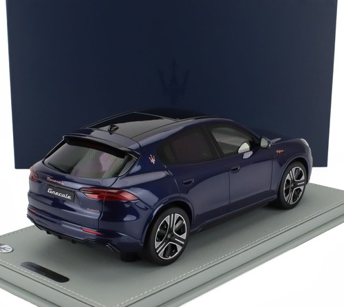 BBR MASERATI GRECALE FOLGORE SUV 2022 BLU INTENSO with Showcase LE20 1/18 New - Picture 2 of 4