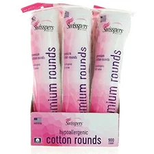 Swisspers Premium Hypoallergenic Cotton Rounds, 900 Count
