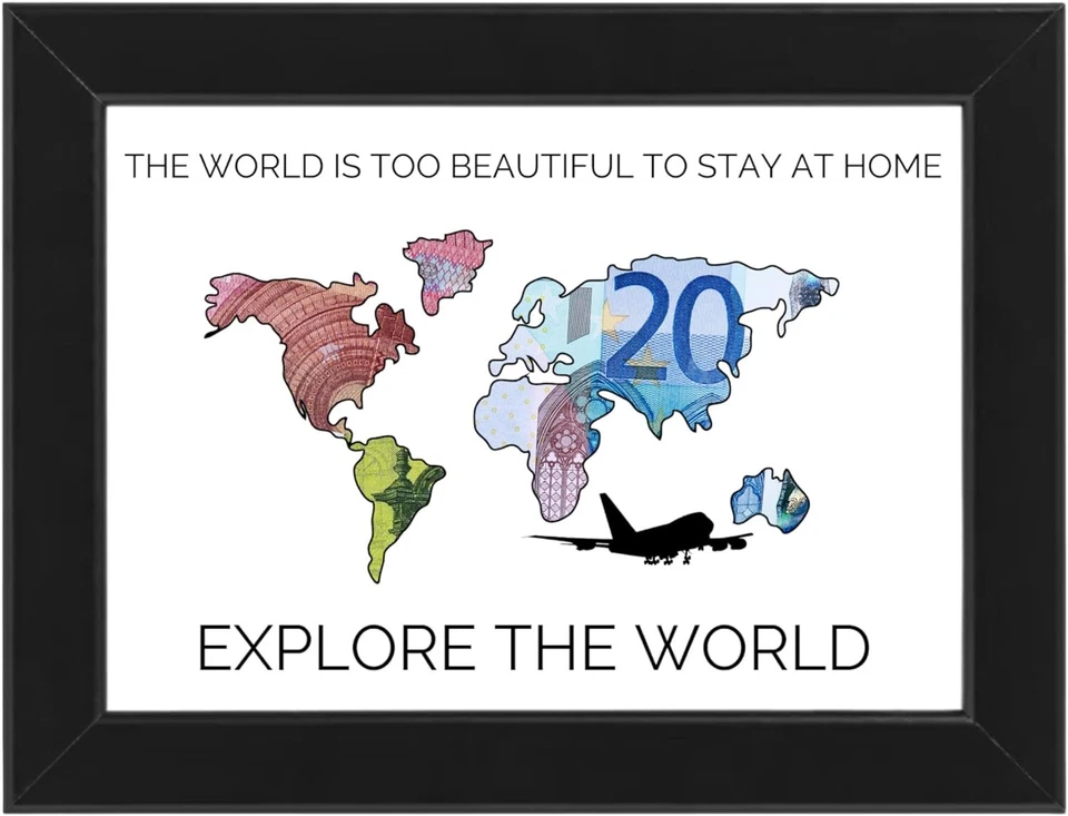 Geldgeschenk Urlaub Geld Reise Weltkarte Geschenke Reisekasse Geschenk Zur Reise - Bild 2 von 4