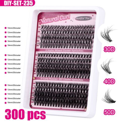 Eyelash Extension Kit 270/300pcs Individual Lashes Cluster D Curl Clusters UK - Picture 13 of 30