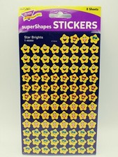 Trend SuperShapes Stickers Star Brights 8 Sheets NOS sealed cute faces