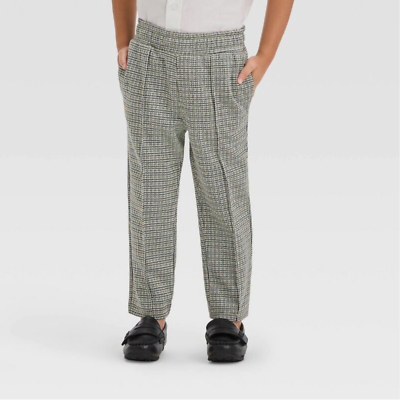 NWT Cat Jack Boys 10 Houndstooth Knit Pull-On Pants Brown Boys