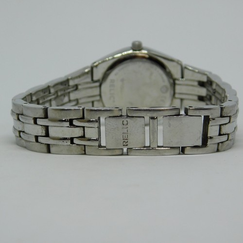 RELIC ZR11788*S All St. Steel Quartz Analog Women's Watch Sz. 7" New Battery - 第 3/10 張圖片