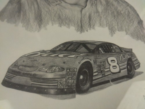 Dale Adkins Official Art Framed 11x14 Drawing Of #8 Dale Earnhardt Jr. (BNC9) - Picture 4 of 11