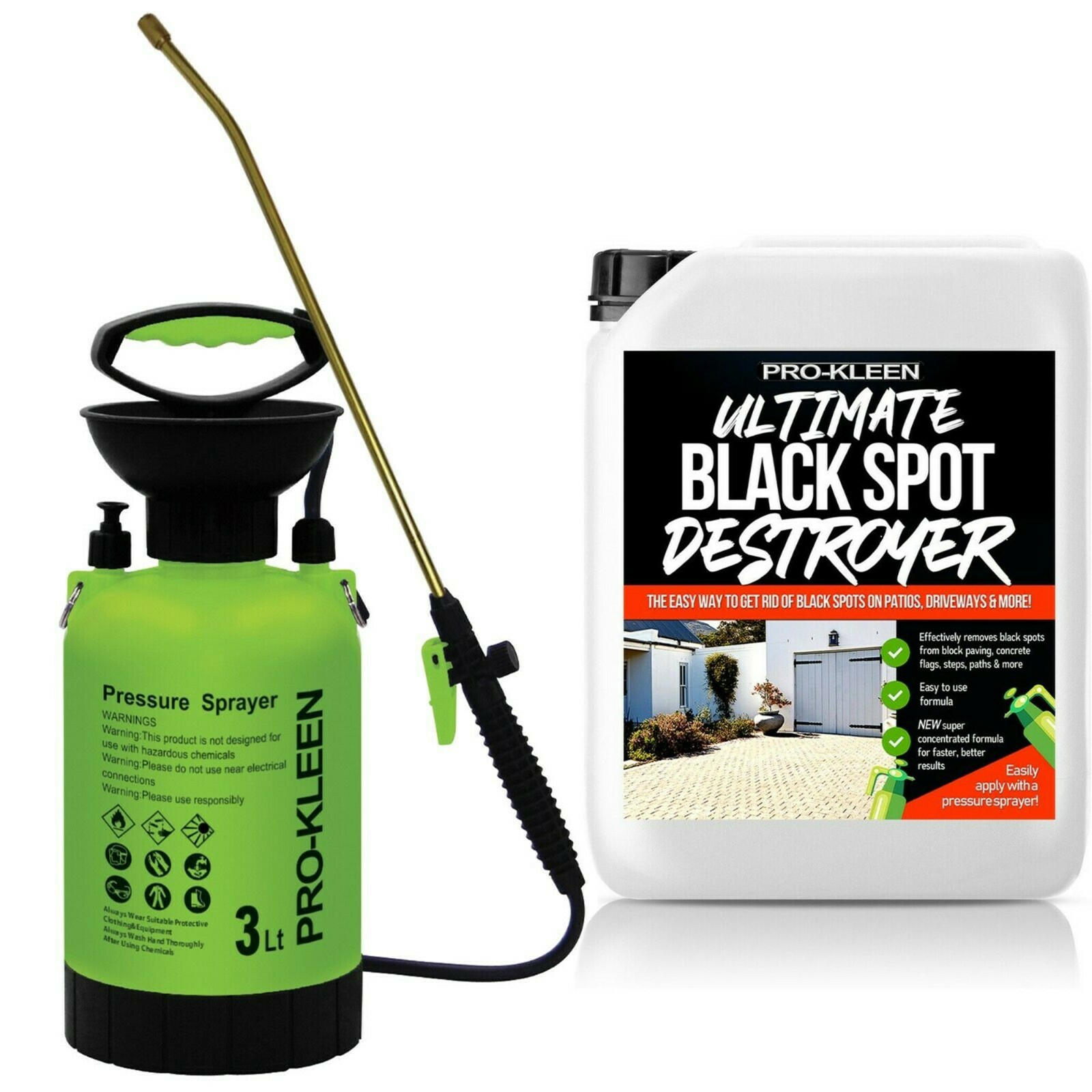 ProKleen Garden Pressure Sprayer Manual Pump 3L Black Spot Remover Cleaner 5L
