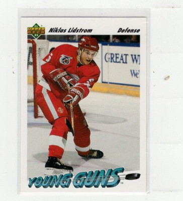 1991-92 Niklas Lidstrom Upper Deck Young Guns ROOKIE Card #587 Free Ship (F880)